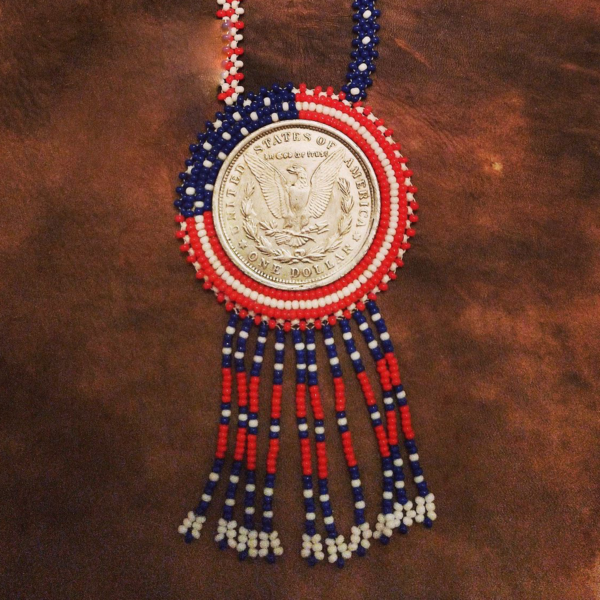 Beaded Medallion with Eagle Coin
