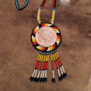 Beaded Medallion with Indian Head Coin